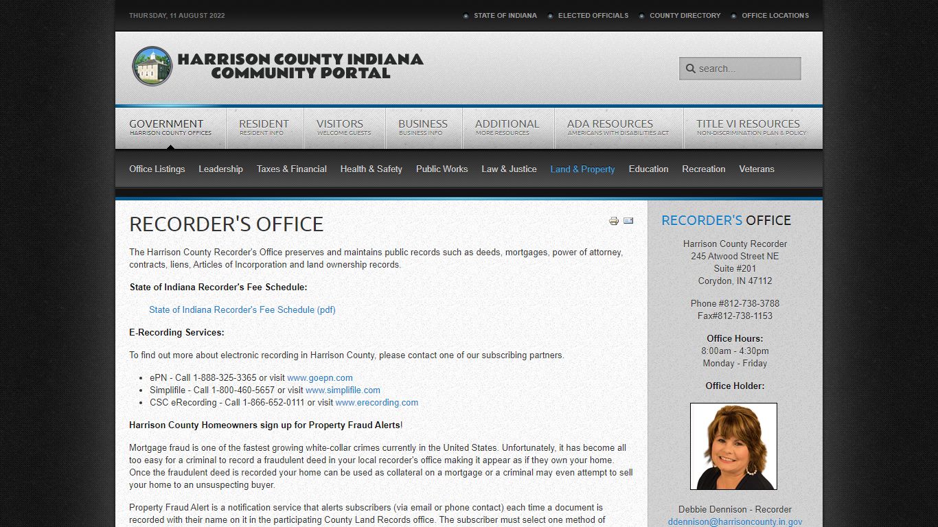 Harrison County Indiana Recorder's Office